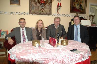 Kreisvorsitzender Sven Behrens, stellv. Kreisvorsitzende Sandra Erfmann, Bundestagsabgeordneter Heiko Schmelzle sowie Bezirksvorsitzender Reinhard Hegewald (v.l.)